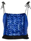 Baum Und Pferdgarten Jovana Sequinned Crop Top In Blue
