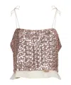 Baum Und Pferdgarten Jovana Sequinned Crop Top In Brown