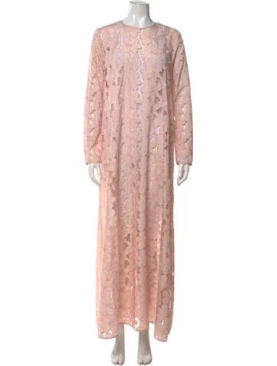 Pre-owned Baum Und Pferdgarten Lace Pattern Long Dress In Pink
