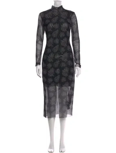 Pre-owned Baum Und Pferdgarten Lace Pattern Midi Length Dress In Black