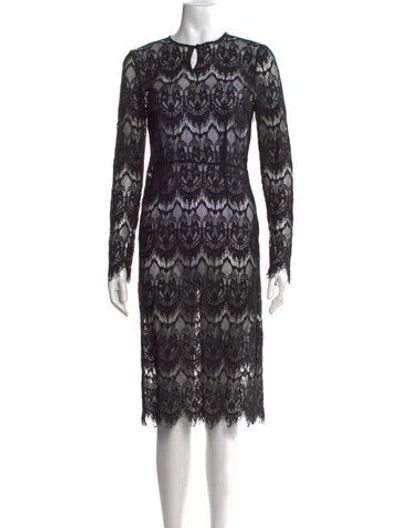 Pre-owned Baum Und Pferdgarten Lace Pattern Midi Length Dress In Black