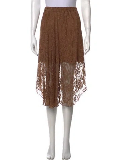 Pre-owned Baum Und Pferdgarten Lace Pattern Midi Length Skirt In Brown