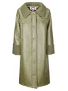 Baum Und Pferdgarten Long Shearling-style Coat With Synthetic Fur And Oversized Fit In Green