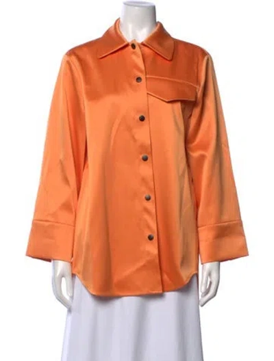 Pre-owned Baum Und Pferdgarten Long Sleeve Button-up Top In Orange