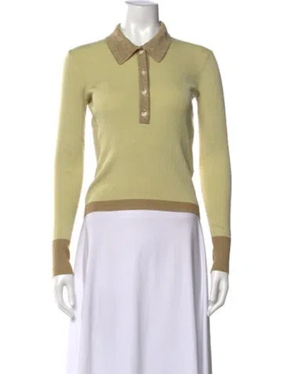 Pre-owned Baum Und Pferdgarten Long Sleeve Polo In Green