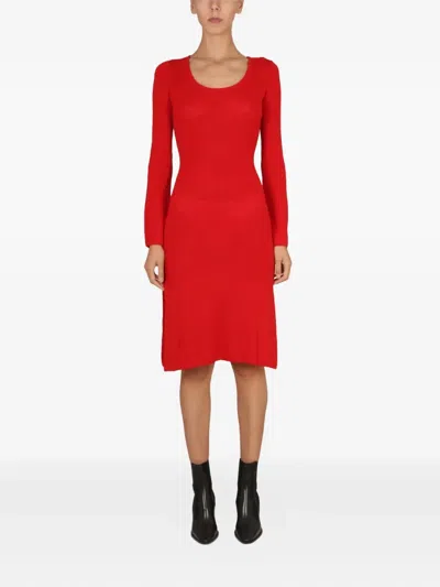 BAUM UND PFERDGARTEN LONG-SLEEVE SIDE-SLIT MIDI DRESS