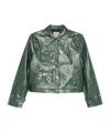 Baum Und Pferdgarten Long-sleeved Leather Jacket In Green