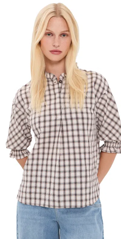 Baum Und Pferdgarten Margit Blouse Creme Mini Check In Multi