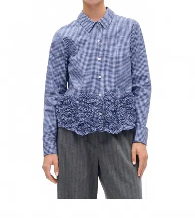 Baum Und Pferdgarten Mariel Cotton Poplin Shirt In Mini Blue Check
