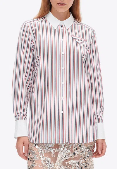 Baum Und Pferdgarten Mejra Striped Long-sleeved Shirt In White