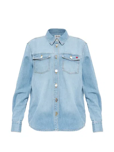 Baum Und Pferdgarten Melobu Heart-motif Denim Shirt In Blue
