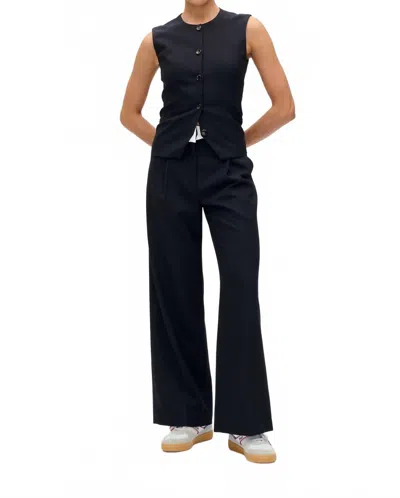 Baum Und Pferdgarten Menea Suit Vest In Black Pinstripe In Blue