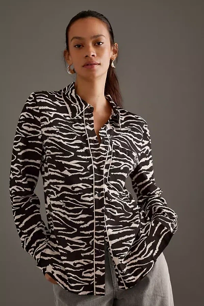 Baum Und Pferdgarten Merci Zebra Print Shirt In Black