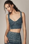 Baum Und Pferdgarten Merika Denim Crop Top In Blue