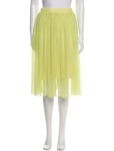 Pre-owned Baum Und Pferdgarten Mesh Accents Knee-length Skirt In Yellow