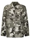 Baum Und Pferdgarten Military Print Jacket With Contrasting Button Pockets And Zip Closure In Gray
