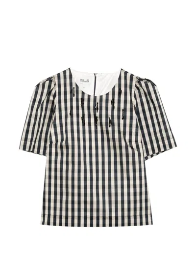 Baum Und Pferdgarten Minu Beaded Gingham Top In Multi