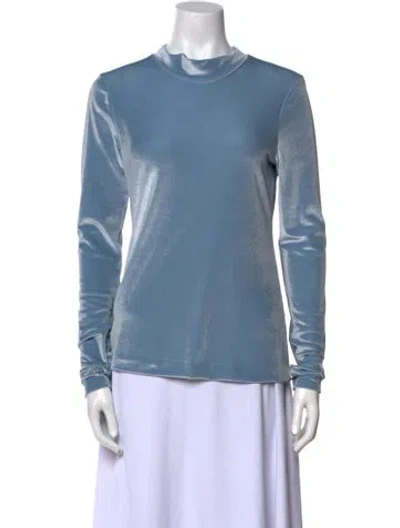 Pre-owned Baum Und Pferdgarten Mock Neck Long Sleeve Sweatshirt In Blue