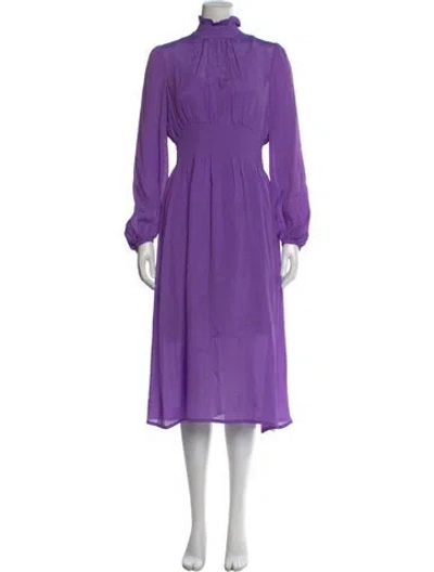 Pre-owned Baum Und Pferdgarten Mock Neck Midi Length Dress In Purple