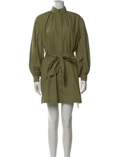 Pre-owned Baum Und Pferdgarten Mock Neck Mini Dress In Green