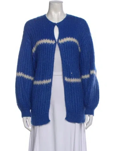 Pre-owned Baum Und Pferdgarten Mohair Scoop Neck Sweater In Blue