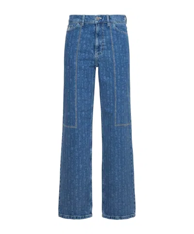 Baum Und Pferdgarten Monogram Wide Leg Jeans In Blue