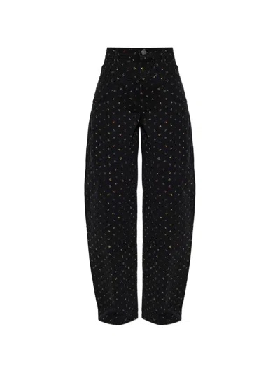 Baum Und Pferdgarten Napolen Floral-print Jeans In Black