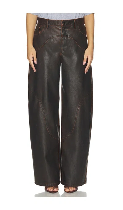 Baum Und Pferdgarten Napolen Leather Pants In Brown