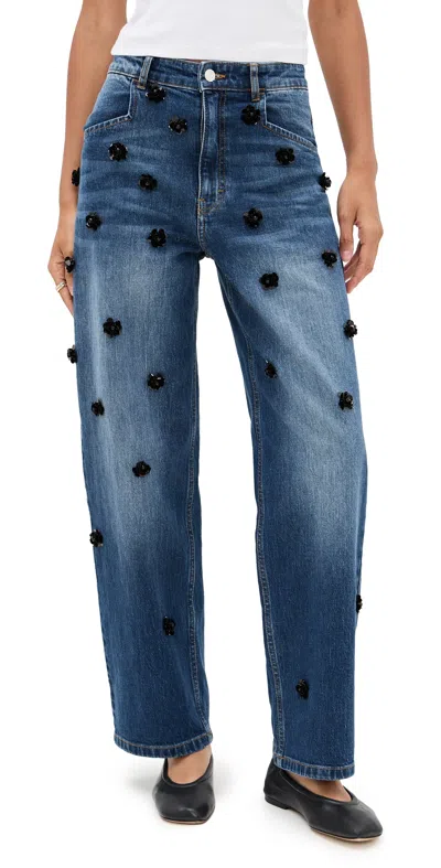 Baum Und Pferdgarten Narane Jeans Denim Sequince Flower In Blue