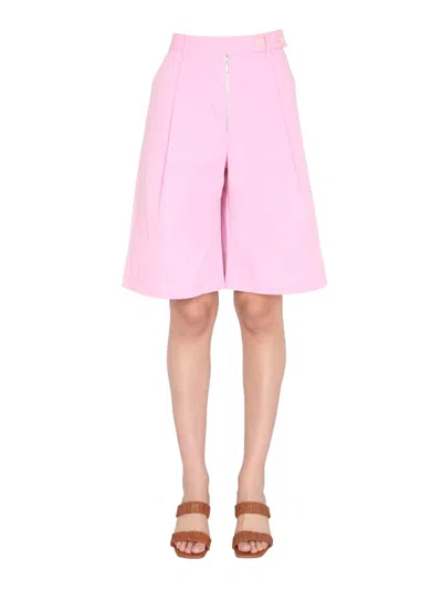 Baum Und Pferdgarten Wide-leg Knee-length Shorts In Pink