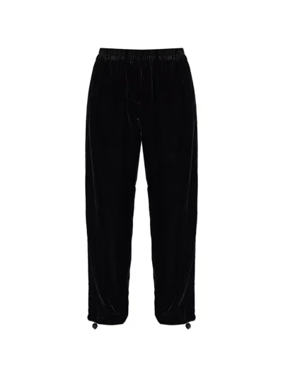 Baum Und Pferdgarten Nazan Velvet-texture Track Pants In Black