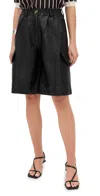 Baum Und Pferdgarten Neeto Faux Leather Shorts Black In Black