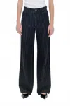 Baum Und Pferdgarten Nini Pant In Black Pinstripe Denim In Black
