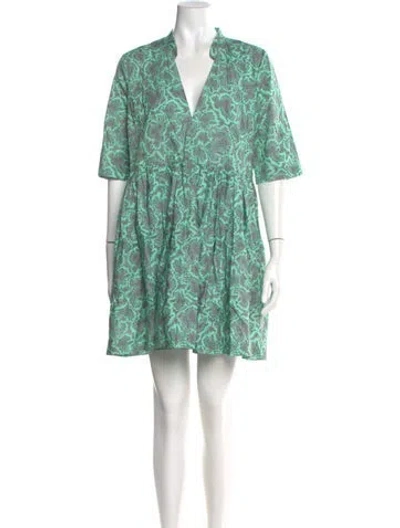 Pre-owned Baum Und Pferdgarten Paisley Print Mini Dress W/ Tags In Green
