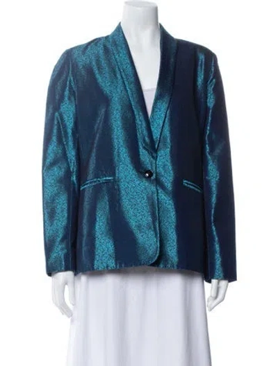 Pre-owned Baum Und Pferdgarten Patterned Blazer In Blue