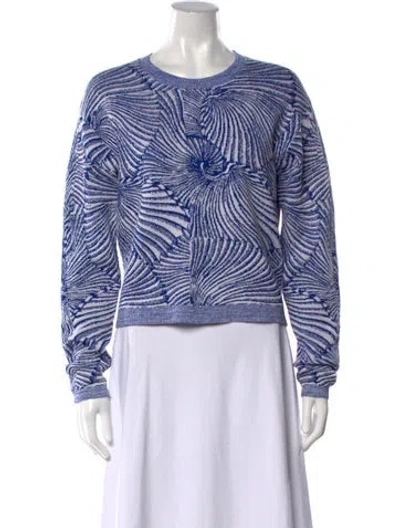 Pre-owned Baum Und Pferdgarten Patterned Crew Neck Sweater In Blue