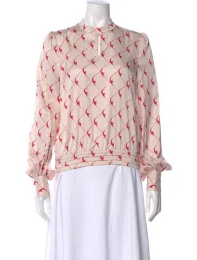 Pre-owned Baum Und Pferdgarten Patterned Long Sleeve Blouse In Pink