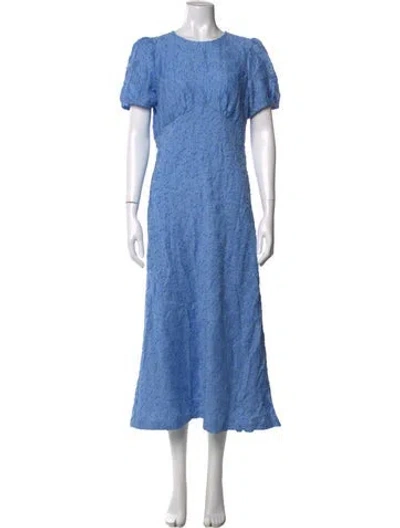 Pre-owned Baum Und Pferdgarten Patterned Midi Length Dress In Blue