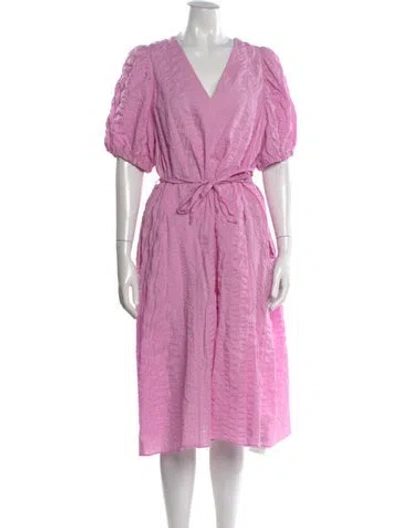 Pre-owned Baum Und Pferdgarten Patterned Midi Length Dress In Pink