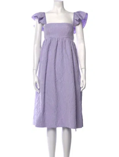 Pre-owned Baum Und Pferdgarten Patterned Midi Length Dress In Purple