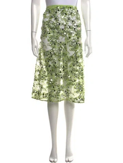 Pre-owned Baum Und Pferdgarten Patterned Midi Length Skirt W/ Tags In Green