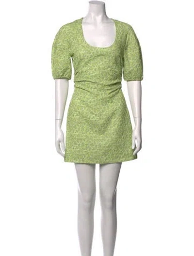 Pre-owned Baum Und Pferdgarten Patterned Mini Dress In Green