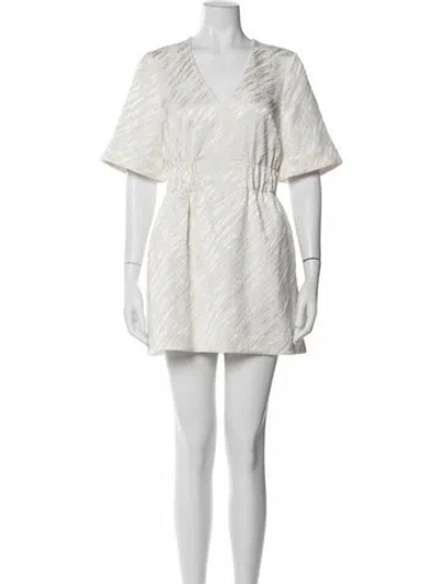 Pre-owned Baum Und Pferdgarten Patterned Mini Dress In Neutral