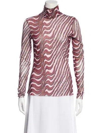 Pre-owned Baum Und Pferdgarten Patterned Turtleneck Top In Multi