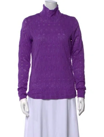 Pre-owned Baum Und Pferdgarten Patterned Turtleneck Top In Purple