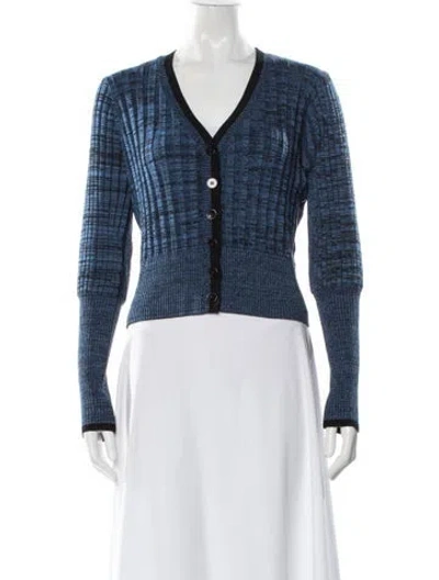Pre-owned Baum Und Pferdgarten Patterned V-neck Sweater In Blue