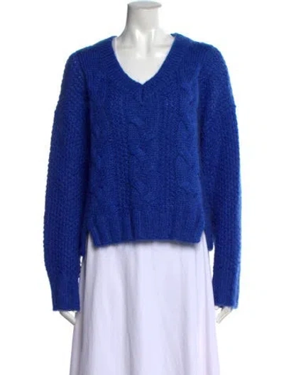 Pre-owned Baum Und Pferdgarten Patterned V-neck Sweater In Blue