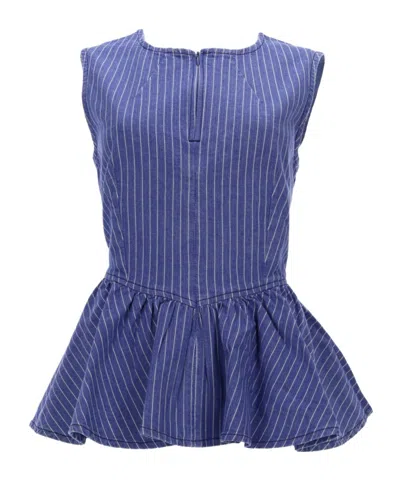 Baum Und Pferdgarten Pinstripe Peplum Top In Blue