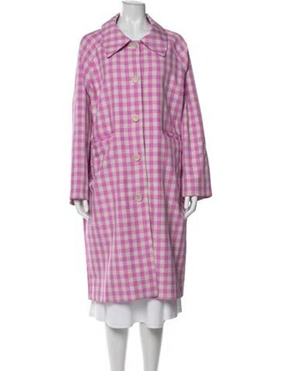 Pre-owned Baum Und Pferdgarten Plaid Print Coat In Purple