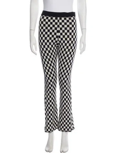 Pre-owned Baum Und Pferdgarten Plaid Print Flared Pants In Black